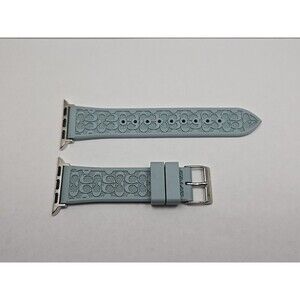 Coach Signature Apple Watch Band Light Blue Gray 38mm 40mm Strap
